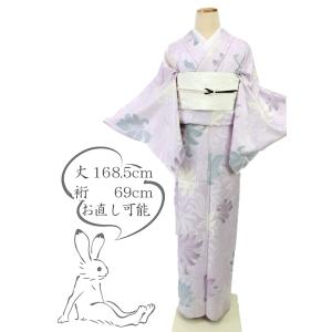 正絹 絽 小紋 仕立て上がり 夏着物 新品 未着用 ライトグレー 薄物