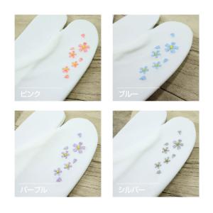 ストレッチ足袋 桜柄 和装 足袋カバー 白 こ...の詳細画像2