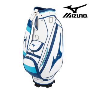 ゴルフバッグ ミズノ MIZUNO Tour Staff Mid キャディバッグ メンズ ホワイト×ブルー 9.5型 3.7kg 6分割 5LJC2222 レプリカモデル ゴルフ｜yatogolf