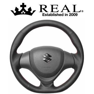REAL STEERING オリジナルシリーズ スズキ ジムニー 10型 JB23W用 オールレザー レッド×ブラックユーロステッチ MR31-LPB-RD