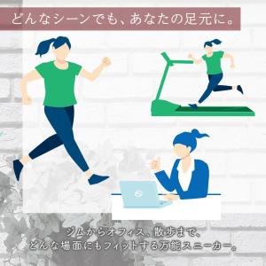 レディース シニア世代 スニーカー 軽量 ウォ...の詳細画像4