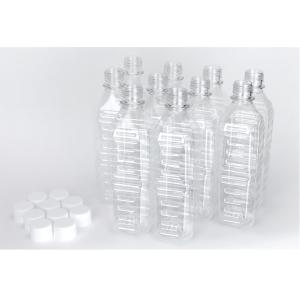 空 ペットボトル容器 500ml 角型 100本入 ふた付セット : 包装