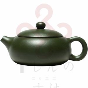 中国茶器・茶壺　扁西施緑泥壺 王先生（濃紫茶）190ml（宜興紫砂壺・急須・ティーポット）父の日