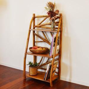 収納家具 ディスプレイ ラック ウッドラック ♪チークの根のナチュラル