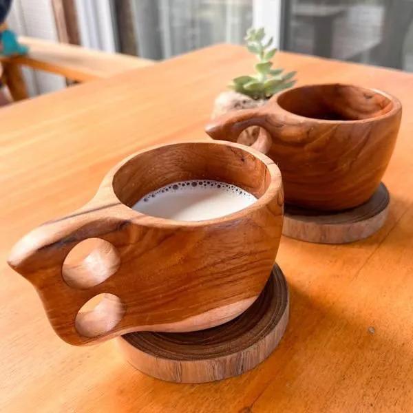 無垢チーク材 ククサカップ♪ マグカップ コーヒーカップ スープカップ コップ 木製 北欧 キッチン...