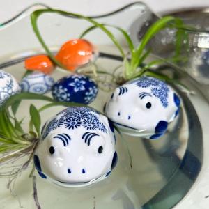 アジアン バリ 雑貨 ♪陶器の浮き玉(染付カエ...の詳細画像2