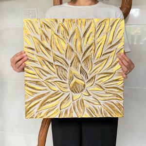 壁飾り アートパネル レリーフ 彫刻 ♪ロータス彫刻壁掛けパネル（Aタイプ）♪ アジアン バリ 雑貨 インテリア おしゃれ ナチュラル