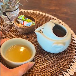 湯呑み付き急須SET（ハート柄）♪ ティーポット 茶器 キッチン雑貨 台湾雑貨 中華  インテリア おしゃれ アジアン ナチュラル カフェ リゾート モダン｜yayapapus-y