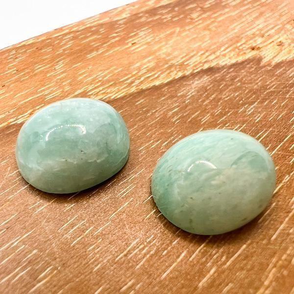 【メール便】アマゾナイト カボション オーバル 12mm×10mm♪ 天然石 ルース 宝石 ジェム ...