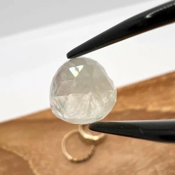 プレナイト ハートシェイプ ローズカット11mm×11mm Ｗ77880511♪ 天然石 ルース 宝...