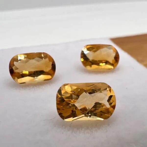 シトリン 8mm×5mm クッションカット W77880142♪ 天然石 ルース 宝石 ジェム 裸石...