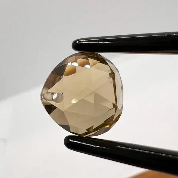 オリーブクォーツ 12mm Wカット ドロップ W77880436♪ 天然石 ルース 宝石 ジェム ...