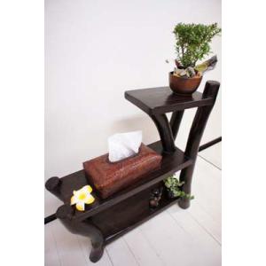 収納家具 ディスプレイ ラック ウッドラック ♪チークの根のナチュラル