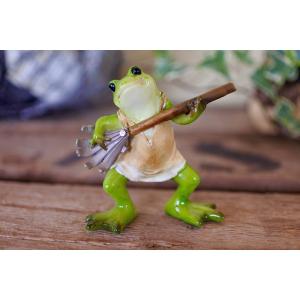 親子4匹 かえる カエル 置物 置き物 雑貨 家族 大理石のオブジェ 石の