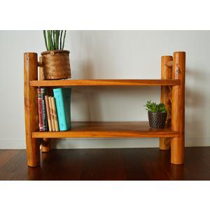 アジアン家具 木製 バリ ♪AR 2段オープンラック（大・A4ファイル収納