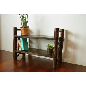 ラタン 3段 シェルフ コーナーラック H80cm 竹製品 バンブーインテリア