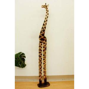 アフリカ ケニア キリン 木彫り 置き物 Sサイズ オブジェ 彫刻 動物