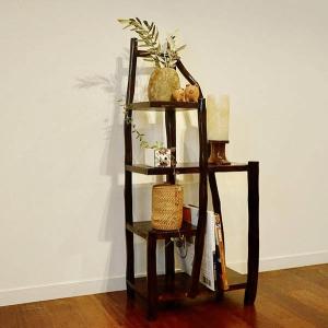 収納家具 ディスプレイ ラック ウッドラック ♪チークの根のナチュラル