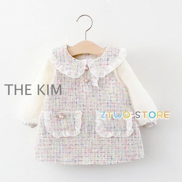 春秋キッズワンピース女の子ワンピースベビー服 Aライン蝶結びフォーマル結婚式パーティー 入園式卒園式...