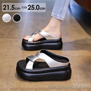 サンダル 厚底 ミュール レディース かかとあり 夏 厚底サンダル 安定感 靴 女性 大人 美脚 シューズ シンプル シルバー リゾート｜yayoi1-store