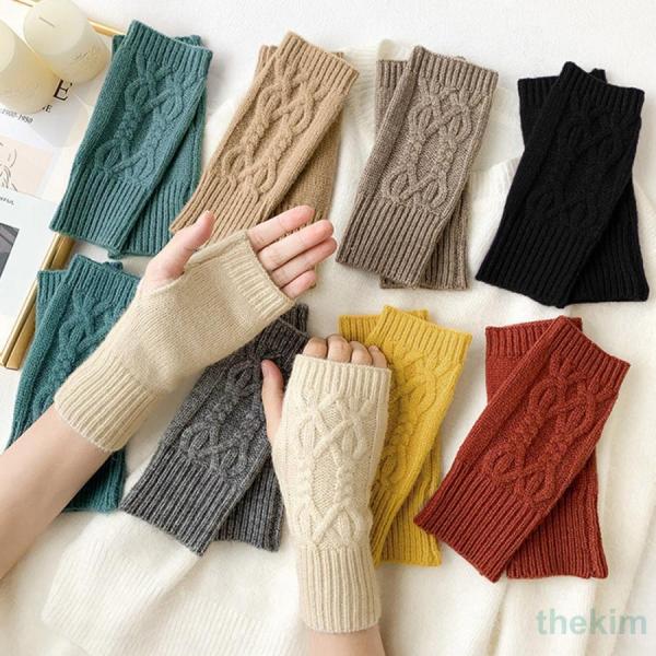 アームウォーマー ケーブルニットグローブ