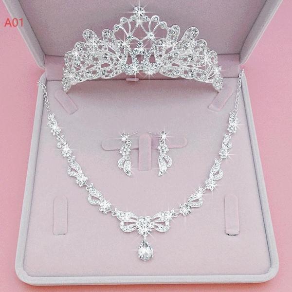 パールティアラネックレスイヤリングピアス3点セット結婚式ウエディング髪飾りヘッドアクセサリーウェディ...