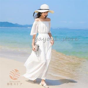 マキシ 白 ワンピース オフショルの商品一覧 通販 Yahoo ショッピング