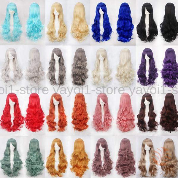 ウィッグ ウイッグ フルウィッグ かつら cosplay コスチューム 全24色 ロング巻き 変装 ...