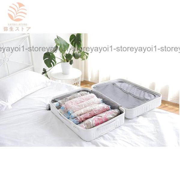 圧縮袋 衣類 5枚セット 旅行 収納袋 掃除機不要 手巻き 簡単 服 整理 衣替え 大掃除 コンパク...