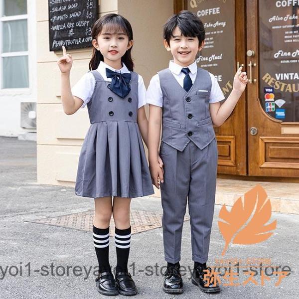 子供 フォーマルスーツ 夏 セレモニースーツ 女の子 スーツワンピース 男の子 スーツベスト ワイシ...