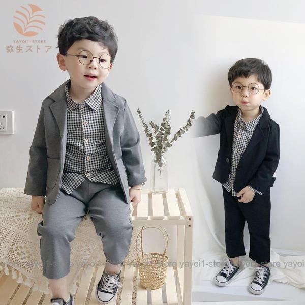 子供スーツ 3点セット ジャケット＆シャツ＆ズボン 男の子 卒業式スーツ フォーマル キッズ 入学式...