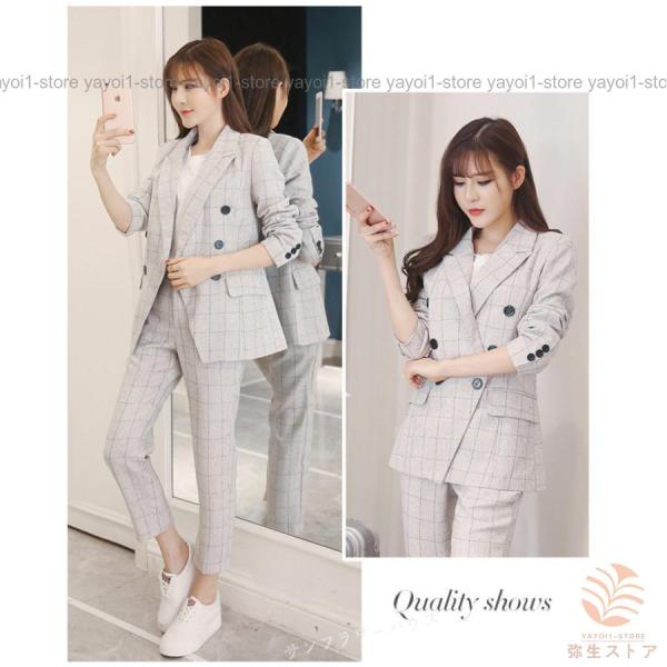 卒園式 スーツ 卒業式 服 母 40代 30代 ママ セットアップ 入学式 入園式 チェック柄 ホワ...