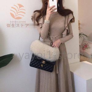 クリスマス デート レディース ファッション ワンピース ハイウエスト 秋 ラウンドネックaライン フリルリブニットワンピース 30代 40代 冬 50代 Ya1026 Scspt71 弥生ストア 通販 Yahoo ショッピング