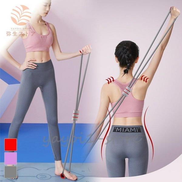 筋トレグッズ チューブ トレーニングチューブ ストレッチ 全身運動 美尻 背筋 二の腕 グレー レッ...