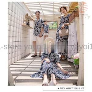 親子 ペアルック ペアtシャツ アロハ シャツ...の詳細画像3