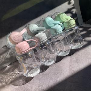 ミニボトル 水筒 可愛い 透明ボトル 200ML 直飲み 持ちやすい ウォーターボトル 携帯便利 耐熱性 漏れ防止 クリアボトル 学生用