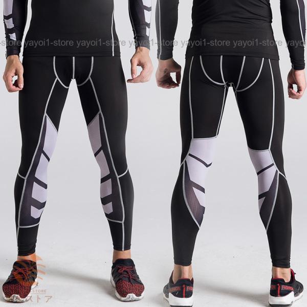 コンプレッションウェア レギンスパンツ ロング丈 スポーツ用インナー トレーニングウエア ボトムス ...