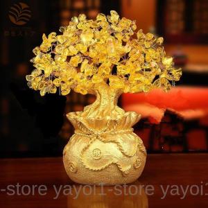 GOLD STONE 招財樹 壺型 ローズクォーツ 紅水晶 龍 風水 置き物