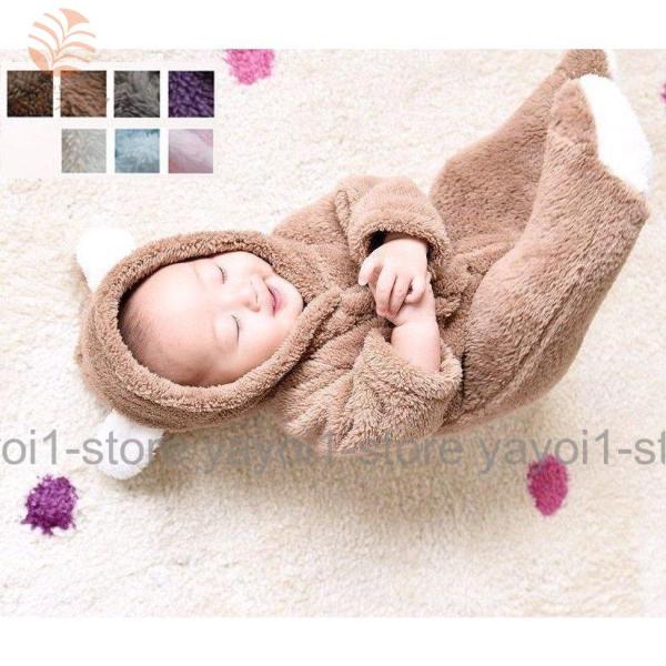 着ぐるみ ロンパース 長袖 長ズボン ボア ベビー 赤ちゃん 新生児 女の子 男の子 男女兼用 かわ...