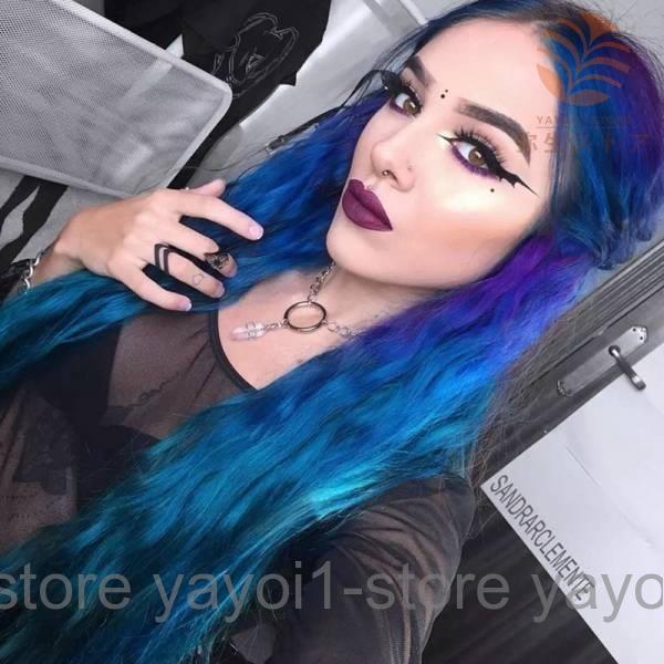 耐熱フルウィッグ ロング wig カツラ グラデーション ミックス かつら ゆるウェーブ コスチュー...