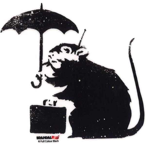 ゼネラルステッカー ブランダライズド BANKSY Umbrella Rat ステッカー 透明素材 ...