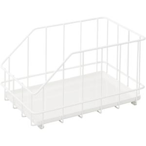 Belca ランドリー収納 洗面下ワイヤーボックス 20cmタイプ 幅20×奥行30cm×高さ19.2cm ホワイト トレー付き SWB-20W e.幅20cm d.ワイヤーボックス