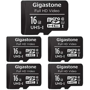 Gigastone マイクロSDカード 16GB Micro SD Card フルHD 5枚セット ミニ収納ケース付 SD変換アダプタ SDHC U1 85MB/S 高速 メモリーカード