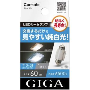 カーメイト GIGA 車用 LEDルームランプ 6500K 【 明るく長寿命 】 見やすい純白光 T...