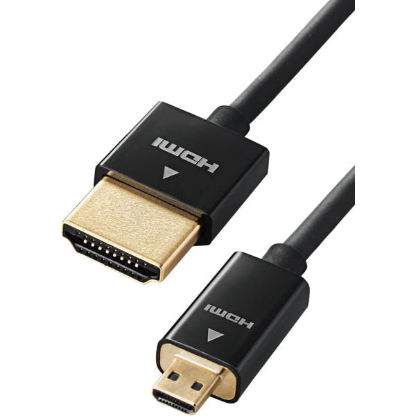 エレコム micro HDMI ケーブル 2m 4K × 2K対応 スーパースリム ブラック DGW...
