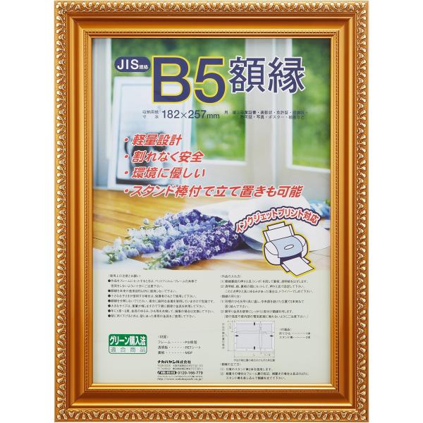 ナカバヤシ 木製軽量額縁 金ケシ B5(JIS規格) フ-KWP-31 [オフィス用品] B5