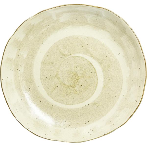 イチキュウ 美濃焼 粉引 渦柄 カレー皿 パスタ皿 長辺約25×23cm 楕円 オーバル 電子レンジ...
