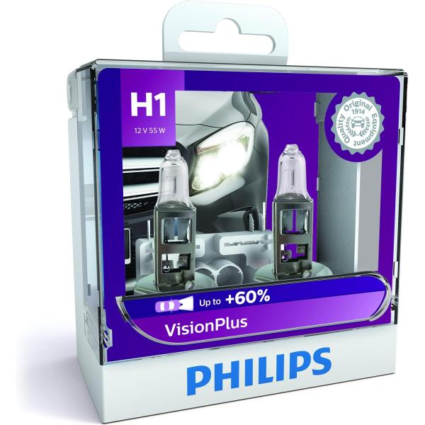 フィリップス 自動車用バルブ&amp;ライト ヘッドライト ハロゲン H1 3300K ヴィジョンプラス 車...