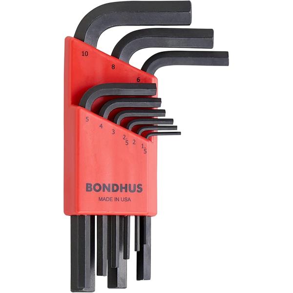 【国内正規品】BONDHUS(ボンダス) 六角L-レンチ ショートセット 黒染め加工 9本組 (1....