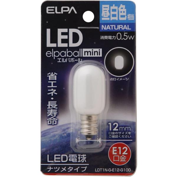 エルパ (ELPA) LEDナツメ形 LED電球 E12 昼白色相当 屋内用 LDT1N-G-E12...